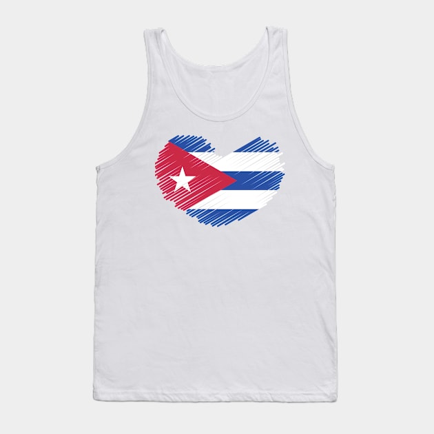 Cuba Heart Design Flag Tank Top by Sanu Designs